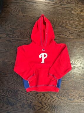 Majestic Red Phillies Pullover Hoodie for Kids